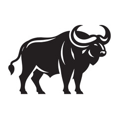 Versatile buffalo silhouette vector designed for dynamic visual branding – buffalo silhouette – buffalo vector – buffalo illustration – silhouette of buffalo

