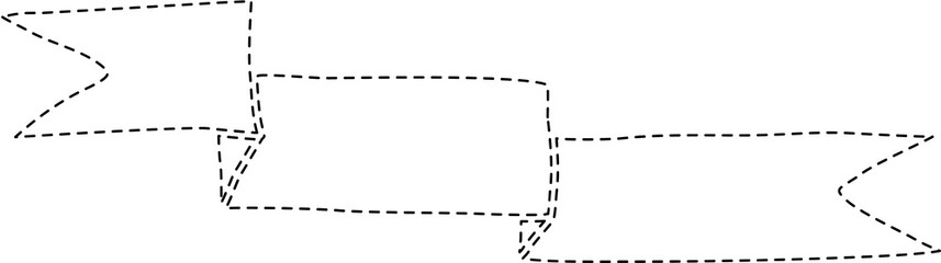 Ribbons and banner dashed line