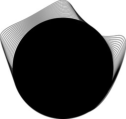 Circle and wavy flowing shape and place for text use for badges, price tag, logo