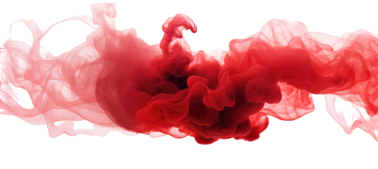 Red Smoke Cloud on transparent Background

