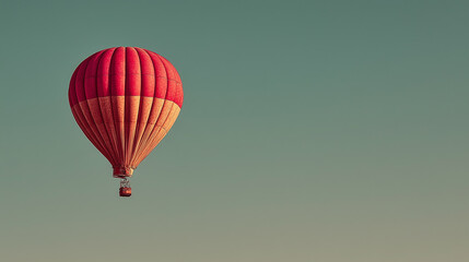 Fototapeta premium Up and Away: Vibrant Hot Air Balloon Drifting Above the Landscape