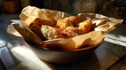 Golden Garlic Parmesan Boneless Wings Fresh from the Oven