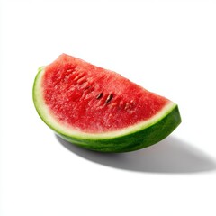 Watermelon slice close up studio shot on white background