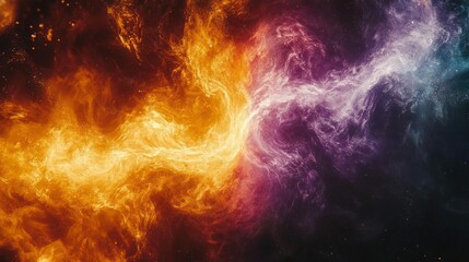 Obraz premium Fiery and mystical cosmic energy clash