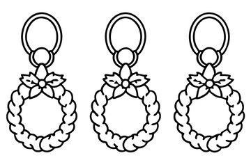 Classic Wreath and Knocker Linework Art