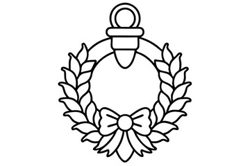 Classic Wreath and Knocker Linework Art