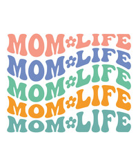 Mom life Trendy Retro Mom Svg Bundle, Funny Mom Shirt Svg, Retro mama svg, Mom svg, Boho mama svg, Groovy svg, Mama wavy text svg