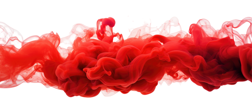 Red Smoke Cloud on transparent Background

