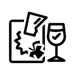 Broken Glass Insurance Claim Icon Representing Property Damage and Coverage Protection