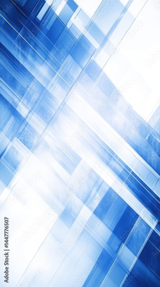 Sticker geometric blue lines: a dynamic composition of overlapping blue lines and shapes, creating a sense o