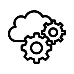 Obraz premium Cloud Settings with Dual Gear Mechanism Icon Representing System Configuration and Cloud Management