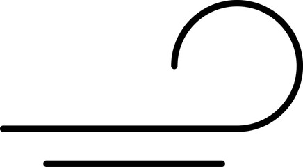Wind stroke outline icon isolated on transparent background flat vector illustration. Air sign icon. Pixel perfect. Wind icon set. Blowing wind outline icons.