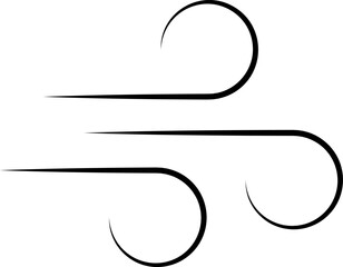 Wind stroke outline icon isolated on transparent background flat vector illustration. Air sign icon. Pixel perfect. Wind icon set. Blowing wind outline icons.