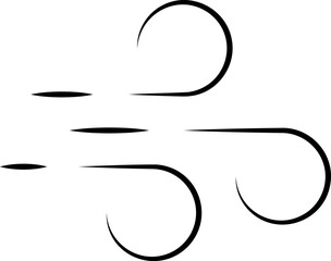 Wind stroke outline icon isolated on transparent background flat vector illustration. Air sign icon. Pixel perfect. Wind icon set. Blowing wind outline icons.