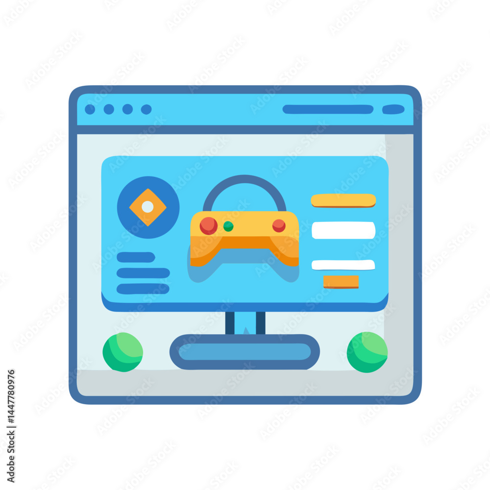 Poster Online Video Game Interface Icon Representing Gaming and Interactive Entertainment