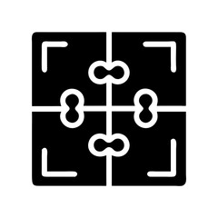 Obraz premium Puzzle Grid Icon Representing Business Solution Integration and Strategic Problem-Solving