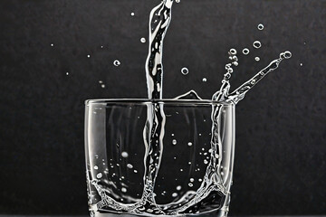water pouring into glass