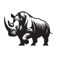 Versatile charging rhinoceros silhouette vector perfect for unique design projects – charging rhinoceros silhouette – rhinoceros vector – rhinoceros illustration – silhouette of rhinoceros


