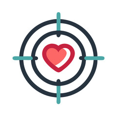 Target with Heart Icon Representing Customer-Centric Approach and Focused Service