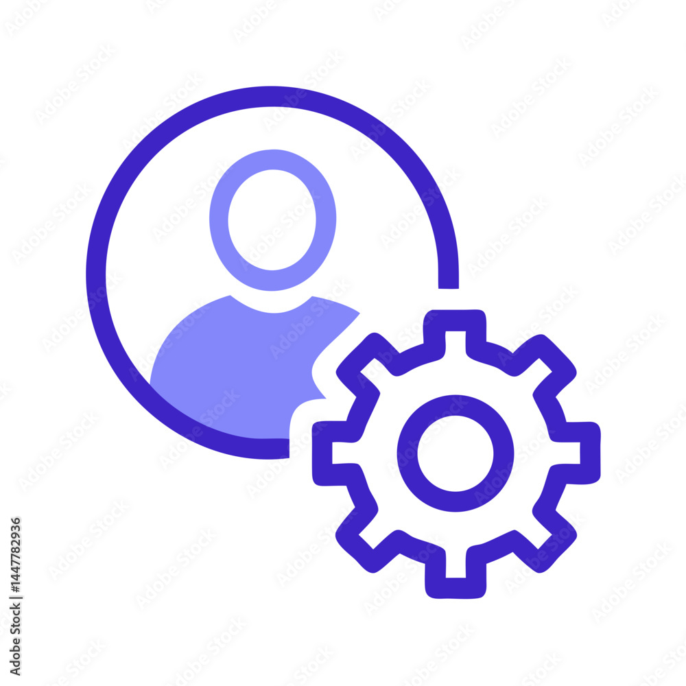 Poster User Profile with Gear Icon Representing Settings Management and Personalization