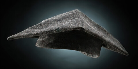 Dark Gray Fabric Hat on Dark Background