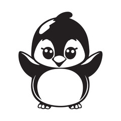 penguin vector icon logo baby cartoon character illustration symbol graphic doodle