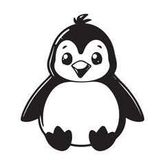 penguin vector icon logo baby cartoon character illustration symbol graphic doodle