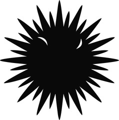 Sea Urchin icon Silhouette vector on transparent background