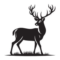 Elegant deer silhouette vector designed for refined digital branding – deer silhouette – deer vector – deer illustration – silhouette of deer

