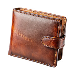 brown leather wallet isolated on white PNG