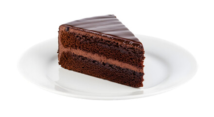 Delicious Chocolate Cake Slice Image on transparent background