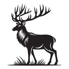 Signature deer silhouette vector ideal for impactful brand identity – deer silhouette – deer vector – deer illustration – silhouette of deer

