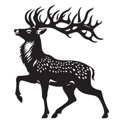 Minimalist deer silhouette vector designed for refined digital branding – deer silhouette – deer vector – deer illustration – silhouette of deer

