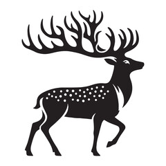 Signature deer silhouette vector ideal for professional digital design – deer silhouette – deer vector – deer illustration – silhouette of deer

