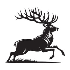 High-contrast deer silhouette vector perfect for dynamic brand designs – deer silhouette – deer vector – deer illustration – silhouette of deer

