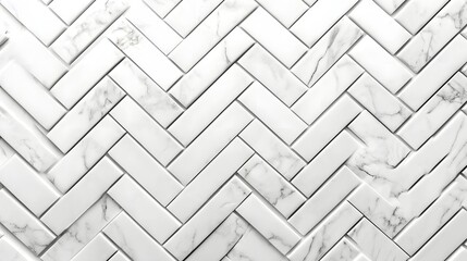 Elegant White Herringbone Tile Pattern Creating a Modern Interior Surface Texture