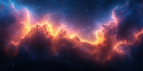Colorful nebula in deep space showcasing vibrant clouds of gas and stars
