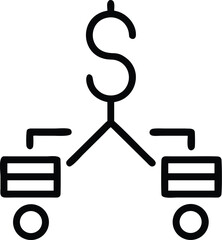 Operation management and business administration editable stroke outline icons  isolated on white background flat vector illustration