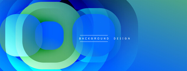 Abstract blue green layers create dynamic circular composition. Modern design element for backgrounds, presentations. Smooth gradients, vibrant colors.