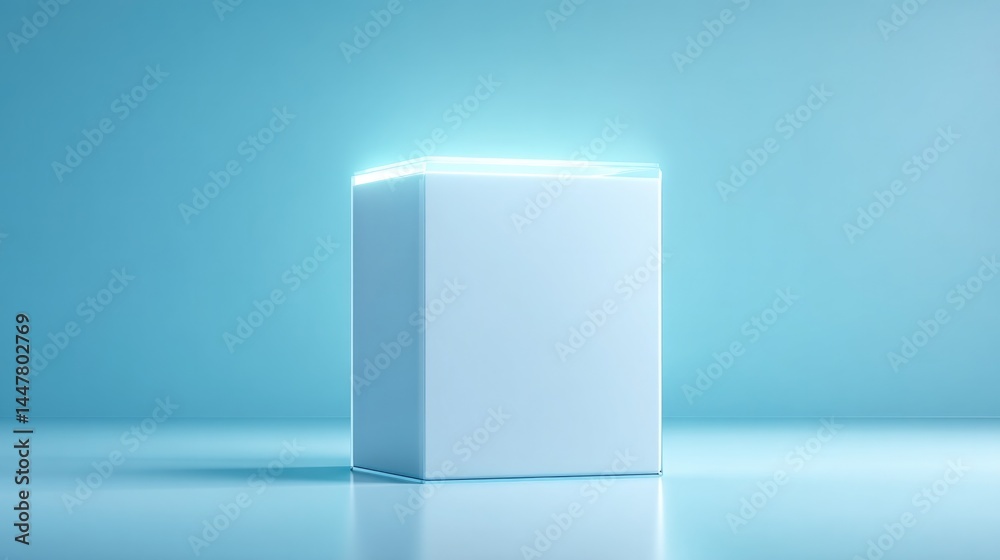 Poster minimalistic empty podium designed for showcasing electronics featuring ample copy space for text or