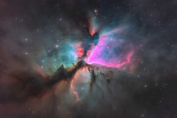 Breathtaking Cosmic Nebula A Stunning Image of Stellar Clouds and Gaseous Emission in Deep Space
