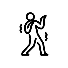 fear gesture outline icon. stick figure scared line art illustration.