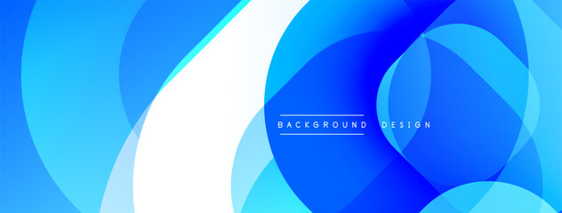 Abstract blue design. Overlapping shapes create dynamic visual effect. Modern, clean aesthetic suitable for backgrounds.