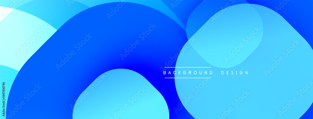 Aufkleber Abstract blue shapes overlap, creating dynamic gradient effect. Modern design suitable for backgrounds, banners, presentations.
