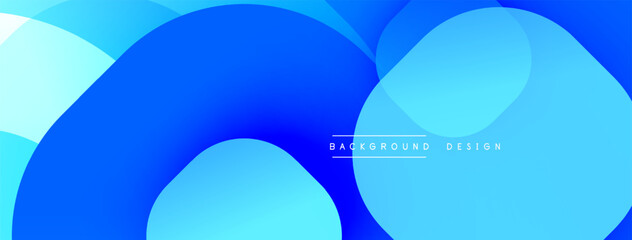 Abstract blue shapes overlap, creating dynamic gradient effect. Modern design suitable for backgrounds, banners, presentations.