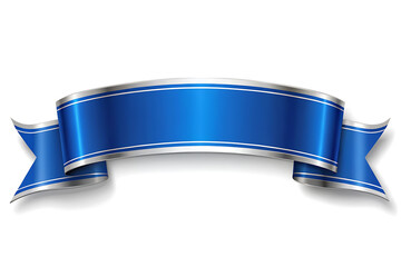blue ribbon banner isolated on white background