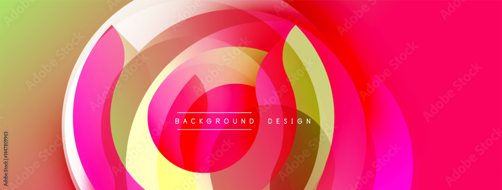 Aufkleber abstract circular layers create vibrant gradient effect. modern design features pink, yellow, green 