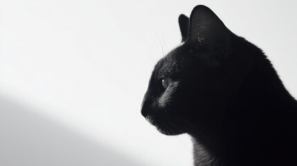 sleek minimalistic silhouette of cat emphasizing grace against simple backdrop