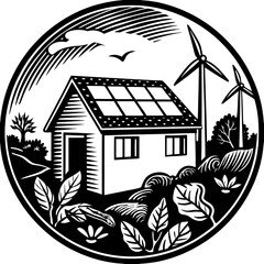 house in a black and white