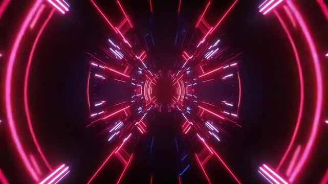 Neon Lights Tunnel: A Futuristic Digital Art